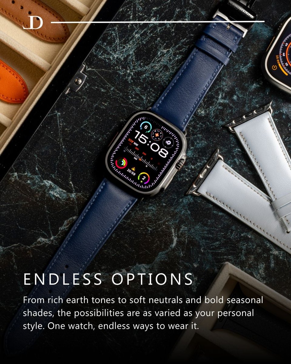 longvadon's tweet photo. Your Apple Watch, reimagined.

At Longvadon, we believe your tech should work with your style — not against it. From premium leathers and world-class suedes to polished or brushed metal clasps, every detail is designed with purpose.

Endless colorways
Expert craftsmanship
Customisable finishes

It’s not just a strap — it’s a statement.

#Longvadon #AppleWatchStyle #CustomiseYourTech #WatchStraps #EverydayElegance #WristGameStrong #CraftedForLife