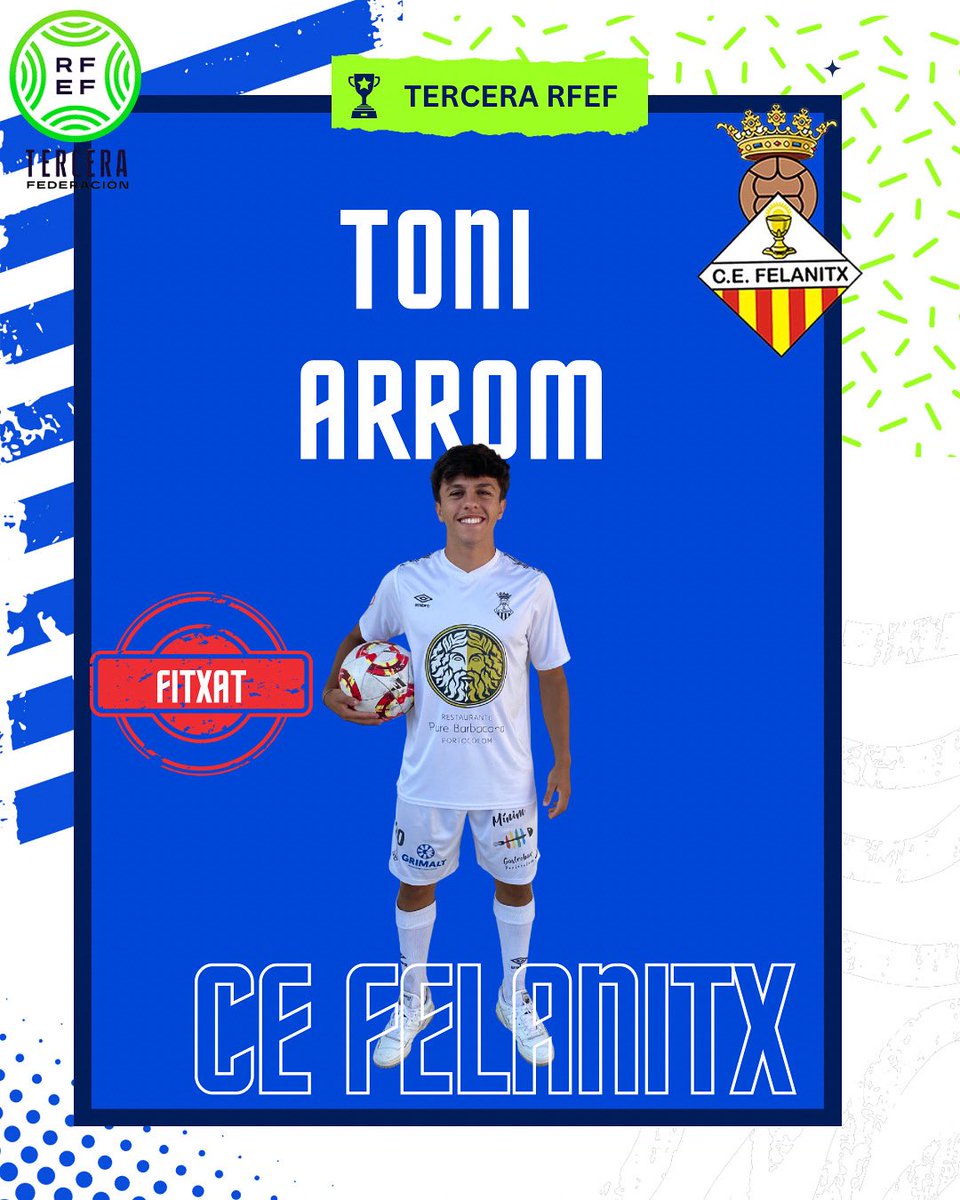 𝗣𝗿𝗼𝗷𝗲𝗰𝘁𝗲 𝟮𝟬𝟮𝟱/𝟮𝟲

✅ Hem trobat que és un bon moment per un “𝑎𝑛𝑛𝑜𝑢𝑛𝑐𝑒”

👉 𝗧𝗢𝗡𝗜 𝗔𝗥𝗥𝗢𝗠  

🤩 Jugador tècnic i desequilibrant. Prové del Soller. 

🤝 Benvingut Toni! 

#vamosfela #orgullfelanitxer #projecte2025/26