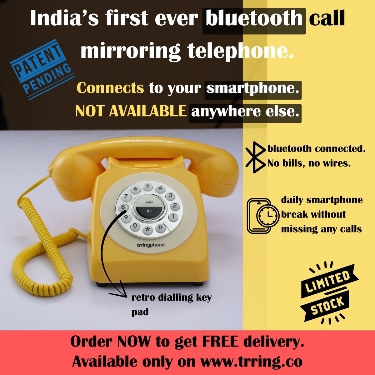 PUNch_hu_main's tweet photo. trringphone is India's first call mirroring telephone. It is your daily break from smartphones. Now reduce your screen time by at least 1 hour daily without missing any calls.
Digital breaks >> Digital detox