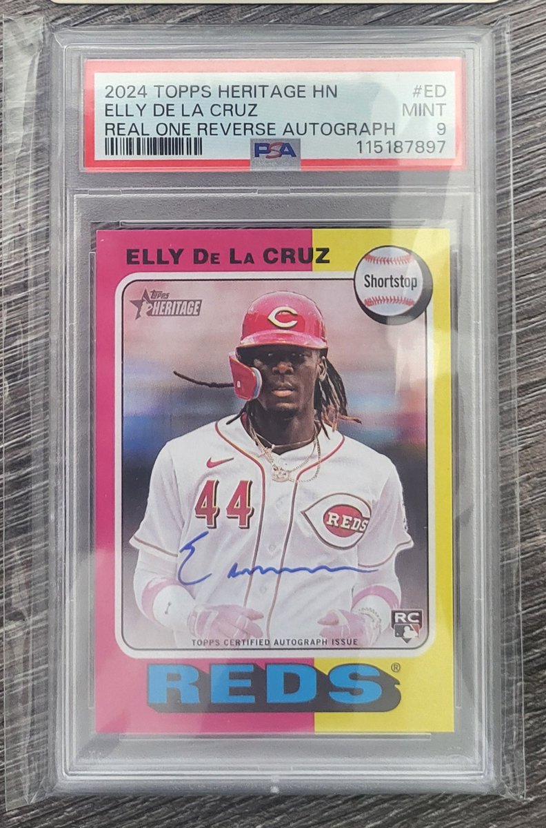 jrstew2016's tweet image. 2024 Topps Heritage High Number Elly De La Cruz Real One Reverse Auto PSA 9 - POP 3 Nothing Higher
$700 Shipped
#thehobby