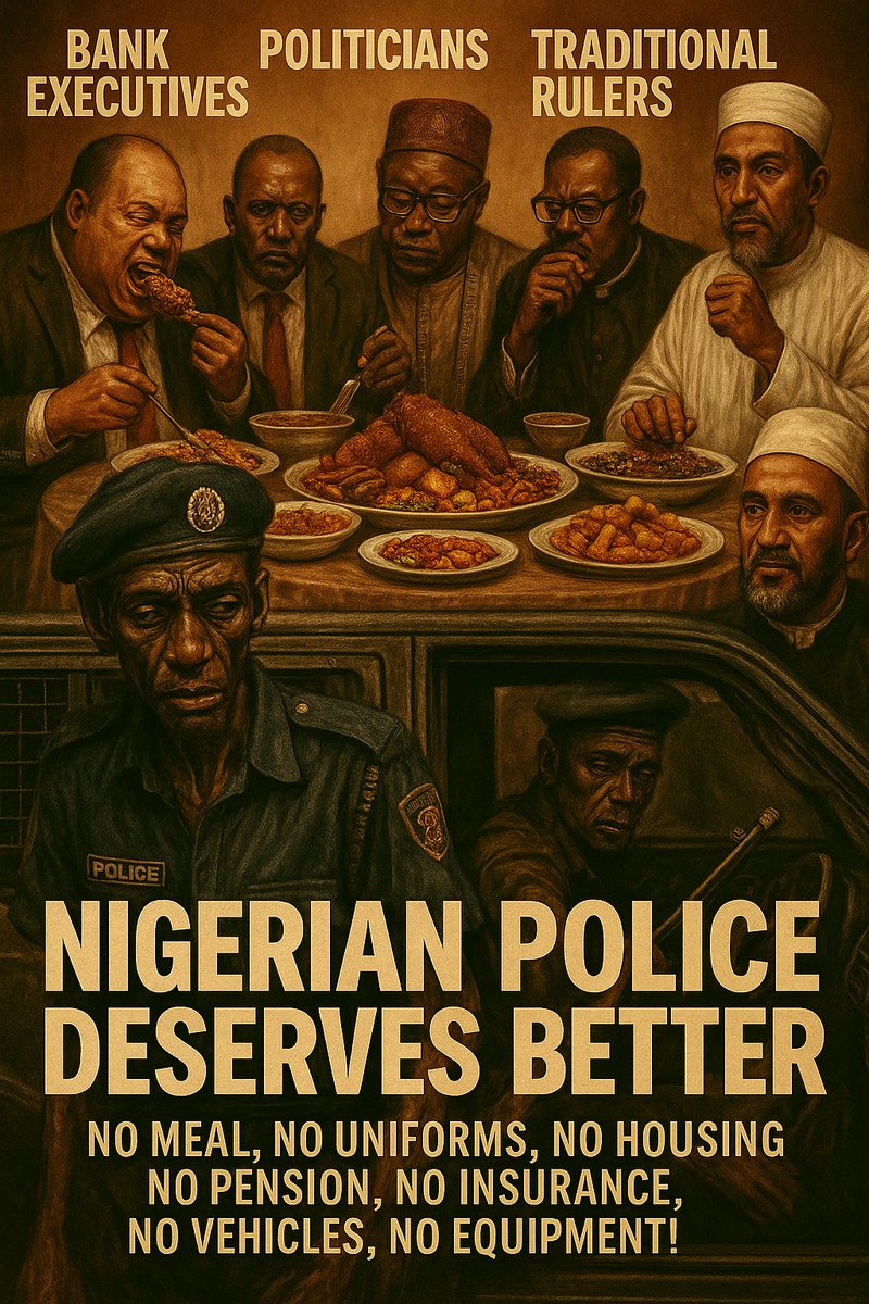 The Nigeria Police Force personnel are protecting the same people who are eating away their future! #PoliceProtest