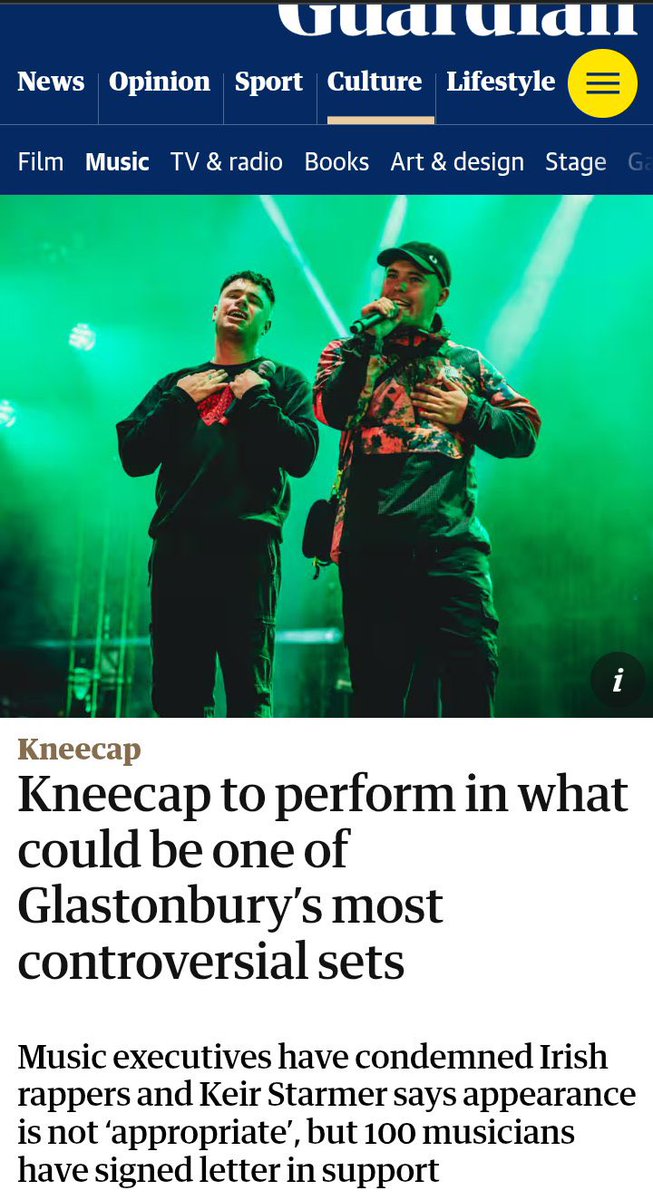 If you are offended by “Free Palestine” and “Stop killing kids in Gaza” chances are you are a Cunt.

#kneecap
#Glastonbury2025