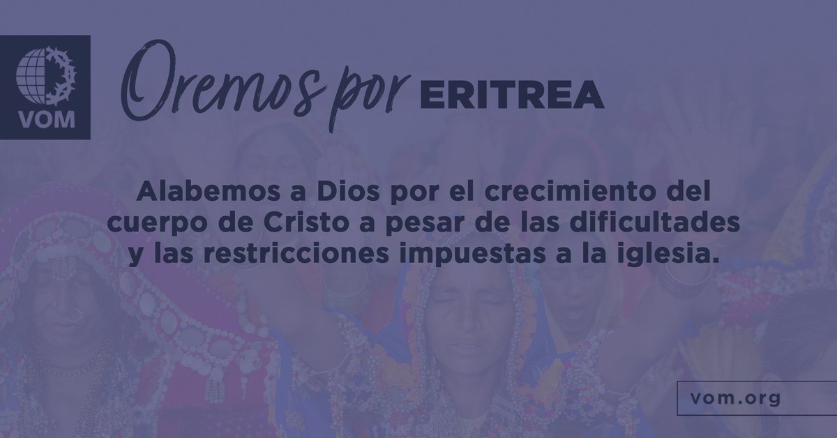 Alabemos a Dios por el crecimiento del cuerpo de Cristo a pesar de las dificultades y las restricciones impuestas a la iglesia.

#comparte #vom #vomradio #yosoyn #oracion #lavozdelosmartires #voz #martir #cristianos #orar #alerta #cristianosperseguidos #mecomprometoaorar #eritrea