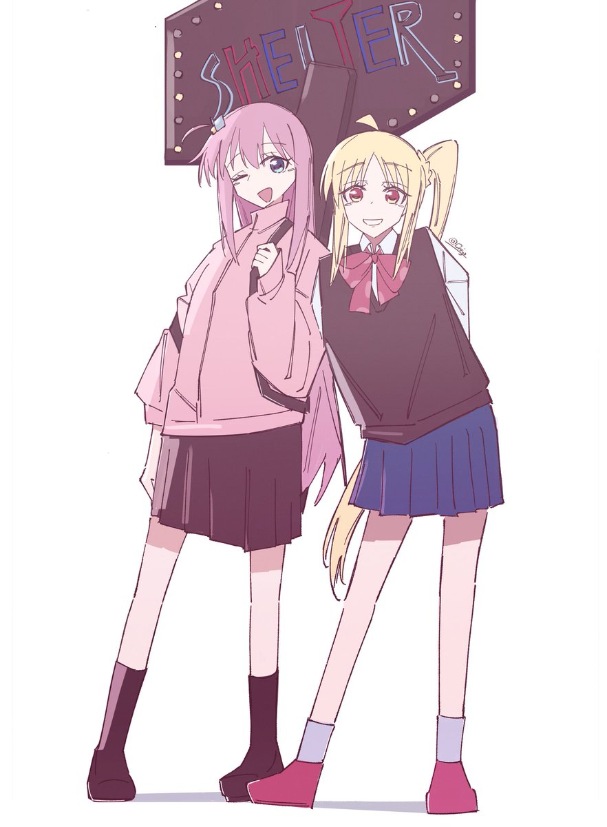 #ぼっち・ざ・ろっく! #後藤ひとり 
#伊地知虹夏 #art #fanart #drawing