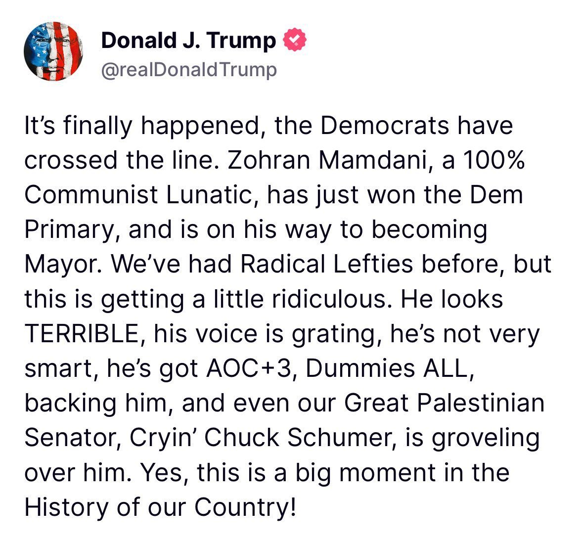 A white man is critical of Mamdani’s handsome looks. Is there anything funnier?