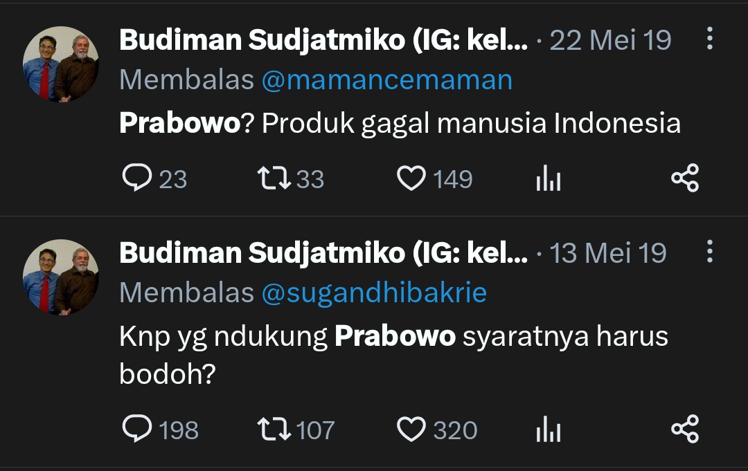 <a href="/budimandjatmiko/">Budiman Sudjatmiko (IG: kelasinspirasibudiman)</a> Lambemu mencla mencle