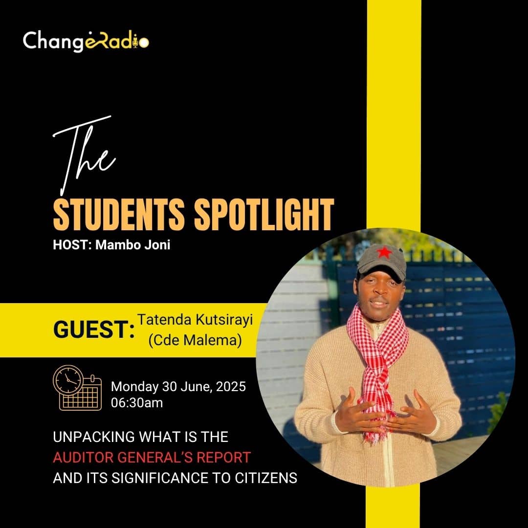 #AGR2025 #AccountabilityZw
I will be on <a href="/ChangeRadioZW/">Change Radio</a> unpacking the Auditor General Report to the youth constituency. I will unpack it's significance and also it's contents. The tax payers must know how their moneys were spended by the government.