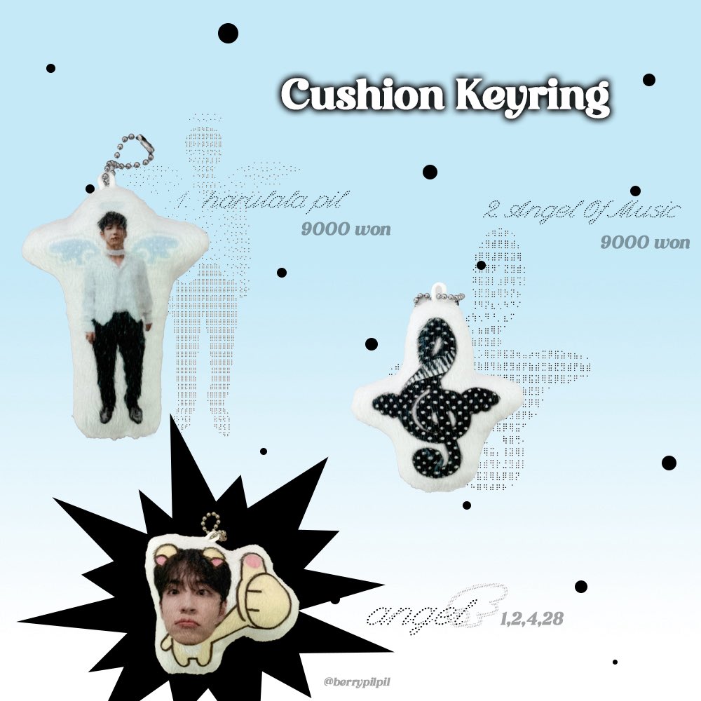 berrypilpil's tweet image. 𖦹°‧★. ☆⋆｡𝗖𝘂𝘀𝗵𝗶𝗼𝗻 𝗞𝗲𝘆𝗿𝗶𝗻𝗴𖦹°‧★. ☆⋆｡

원필 쿠션키링 2종

-🗓️6/28 토 (23:00) - 7/6 일(22:00)
-극세사 쿠션키링
-선착특전(1번.2번), ʚ 천사특전 ɞ (4번.28번)

🔗 tmm.im/p/47961

#rt 추첨 2분께 특전포함 원하는 키링 1개씩 보내드립니다 ˚ෆ*₊