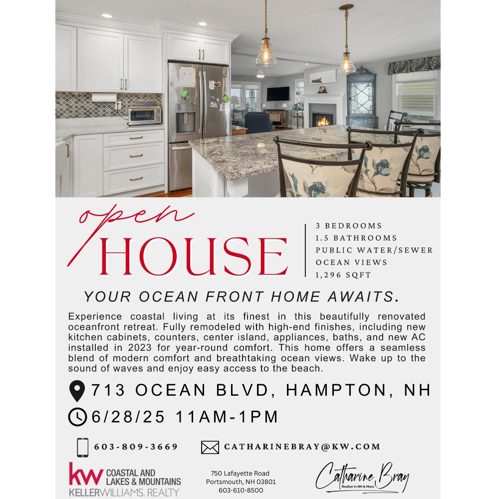 CathyBray603's tweet photo. NEW PRICE on this spectacular home - now come and see it in person TODAY from 11am-1pm Located on the less busy and quieter section of the Seacoast! The home has been completely renovated within the last 5 years complete with AC added in 2023 making it low maintenance. https://t.co/HBGIcXZh9j