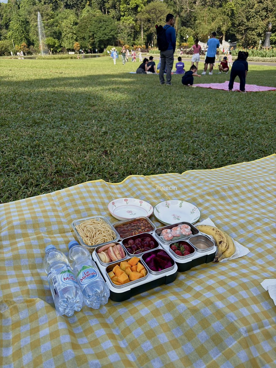 meecin_'s tweet photo. Tadi pagi piknik seru di KRB, aku bikin spaghetti bolognese sekalin untuk #WeekendPasta bikin spring roll yang menguji kesabaranku tapi aku tidak menyerah nanti akan bikin lagi dan bawa buah-buahan. ✨🍀🌞 https://t.co/BAi2l4e5h3