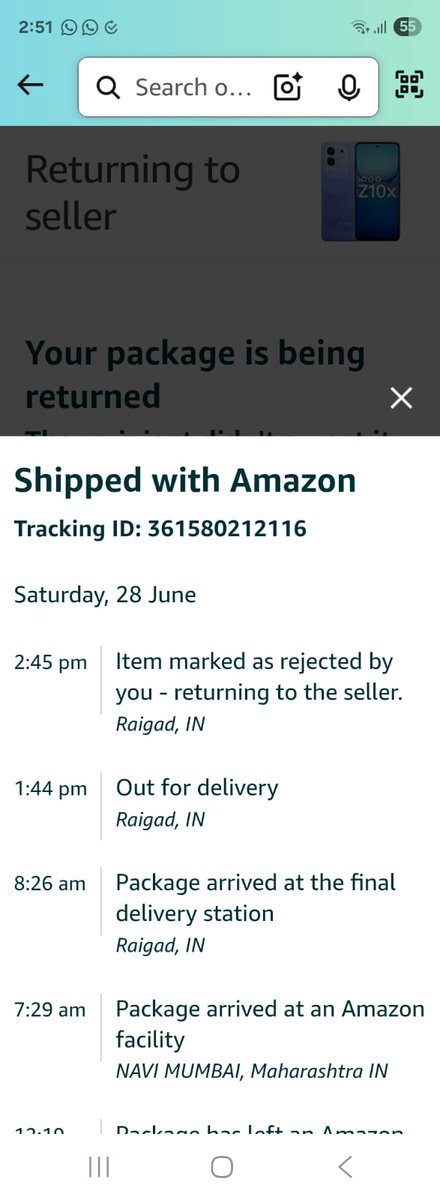 yogeshBmandale's tweet photo. @amazonIN @amazon 
My order is rejected by the hub without my permission no call no msg confirmation trying to reach out delivery boy my no. Is Blacklist I have ordered the phone as my mom's birthday surprise today.
Giving 150rs as compensation, really? https://t.co/nEYXqkdDvm