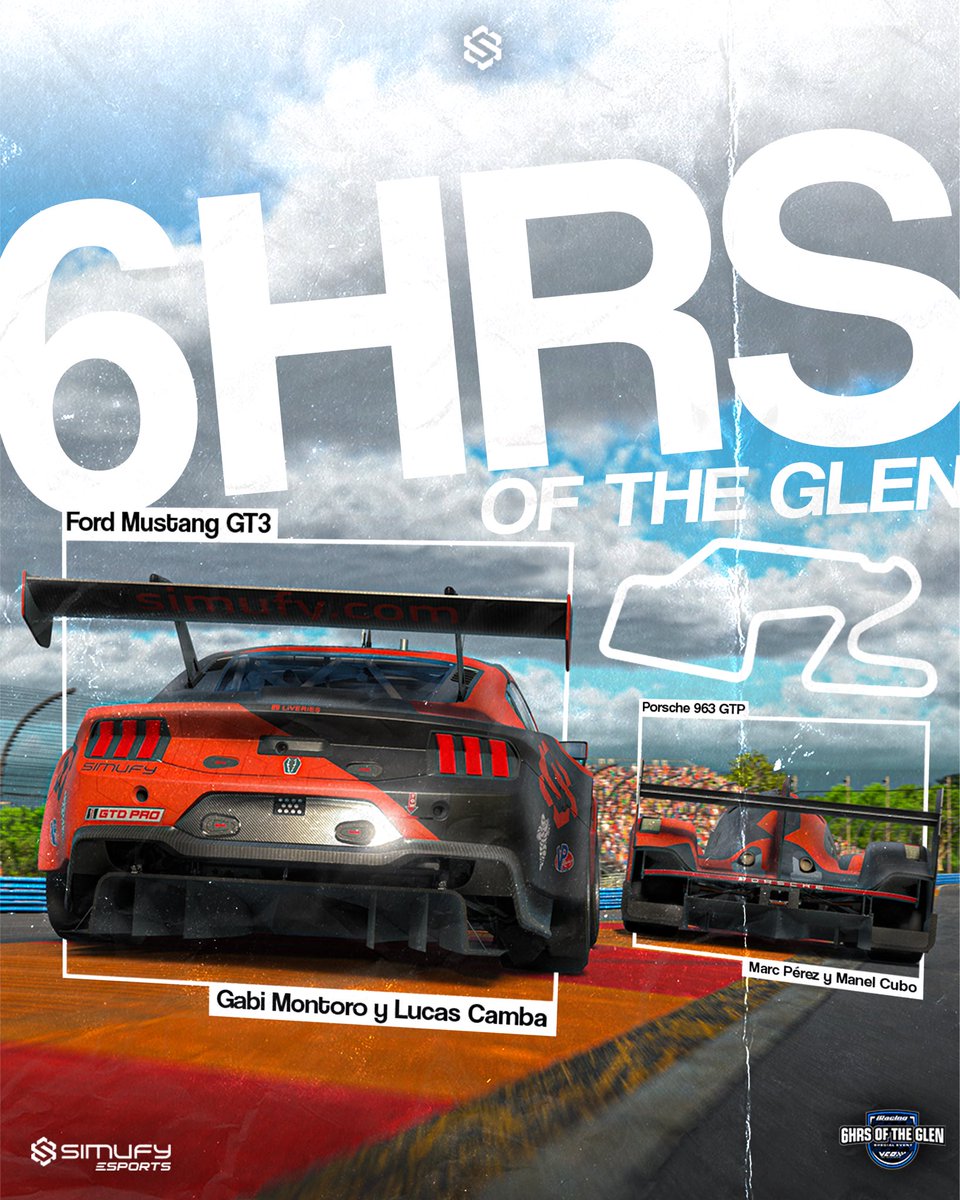 Simufy Esports (@simufyesports) on Twitter photo 🇪🇸ESPAÑOL🇪🇸
😎GUESS WHO’S BACK😎
🙂↕️Estamos de vuelta a la actividad con las 6h de Watkins Glen organizadas por <a href="/vcoesports/">VCO 🕹🏎</a> 🇺🇸
🫣Esta vez participaremos con 2 coches, <a href="/mrk146/">Marc Pérez</a> y <a href="/ManelCubo/">Manel Cubo Torres</a> estarán a manos del Porsche 963 GTP y <a href="/Gabii2JZ/">Gabi Montoro</a> y <a href="/LCamba17/">lucas_camba17</a> pilotarán nuestro Ford 🇪🇸ESPAÑOL🇪🇸
😎GUESS WHO’S BACK😎
🙂↕️Estamos de vuelta a la actividad con las 6h de Watkins Glen organizadas por <a href="/vcoesports/">VCO 🕹🏎</a> 🇺🇸
🫣Esta vez participaremos con 2 coches, <a href="/mrk146/">Marc Pérez</a> y <a href="/ManelCubo/">Manel Cubo Torres</a> estarán a manos del Porsche 963 GTP y <a href="/Gabii2JZ/">Gabi Montoro</a> y <a href="/LCamba17/">lucas_camba17</a> pilotarán nuestro Ford