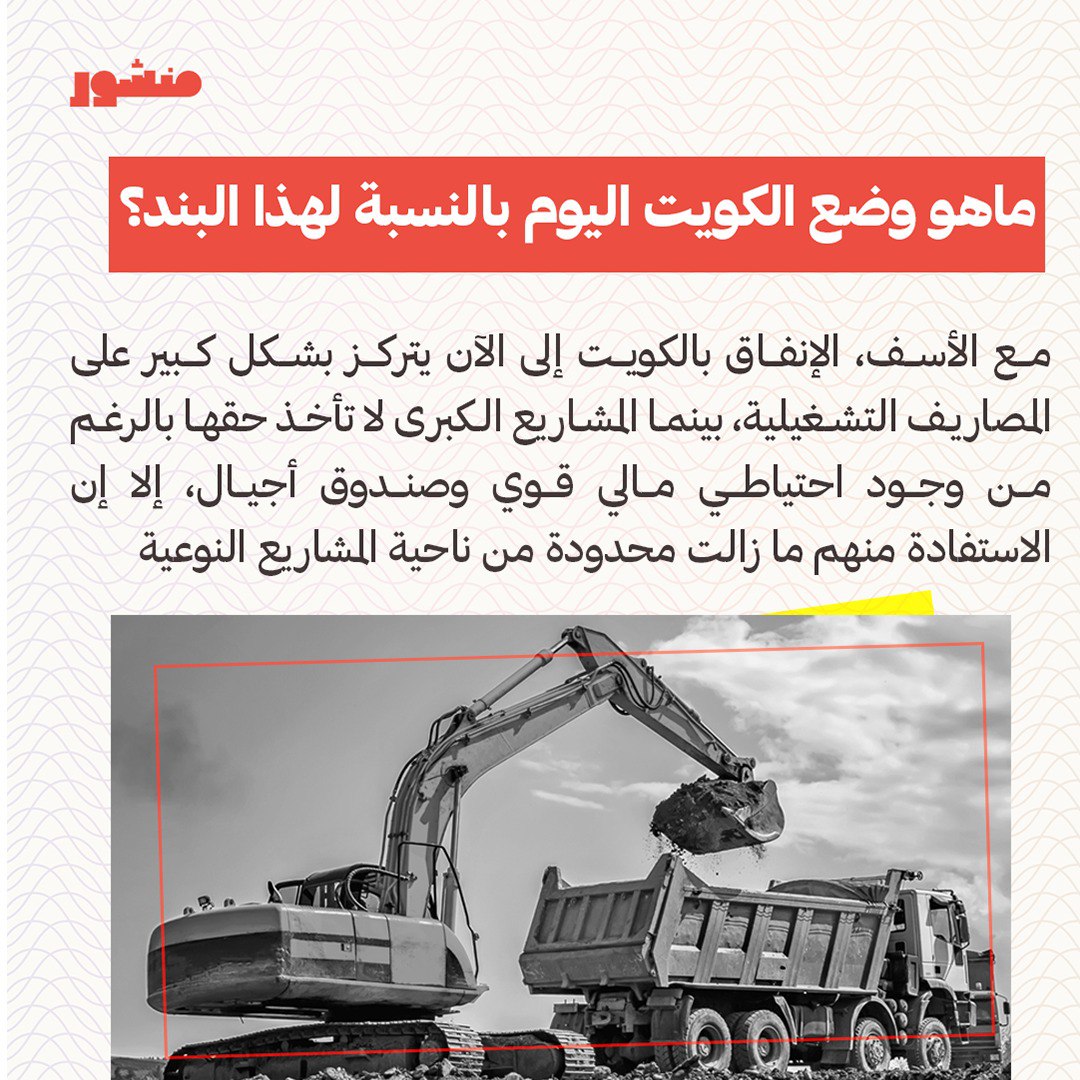 manshoor's tweet photo. لماذا يجب أن نعظم الإنفاق الاستثماري في #الكويت؟

• هل أصبح من الضروري تحويل #الميزانية من صرف استهلاكي.. إلى استثماري؟