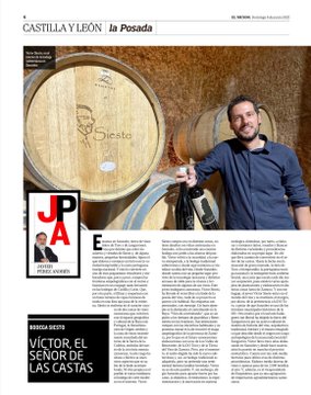 “Víctor lleva trece años elaborando en Sanzoles y desde hace cuatro años ha puesto en marcha el proyecto enoturístico.”, artículo de <a href="/JavierPerezARGI/">Javier Pérez Andrés</a>  en <a href="/DiarioCyLMundo/">Diario de Castilla y León</a>