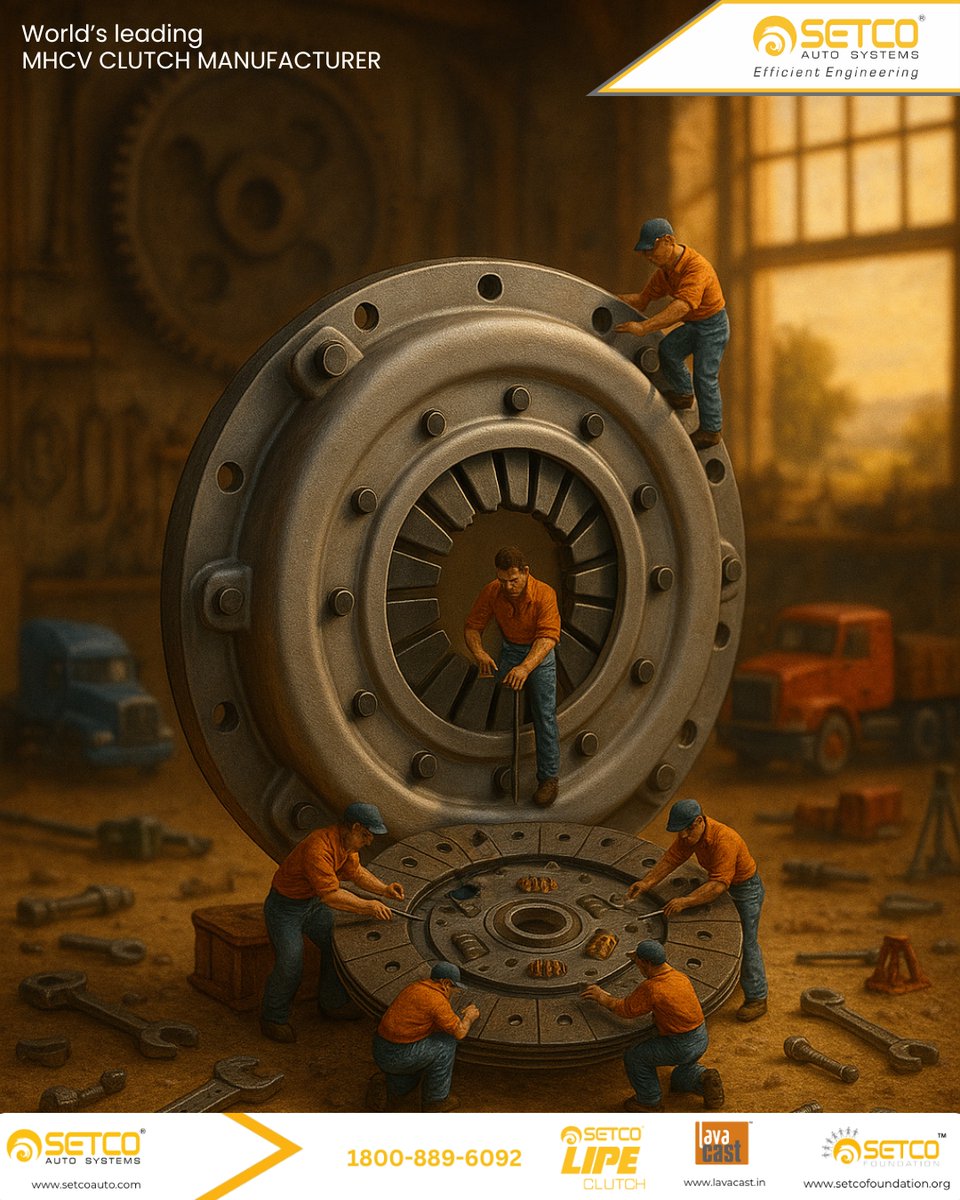 SetcoAutomotive's tweet image. At Setco, we don’t just build clutches, we craft the heart of every heavy-duty drive. ⚙️
Discover the unmatched reliability of Setco LIPE Clutches, trusted by fleets across the world.

#SetcoAutoSystems #LIPEClutch #EfficientEngineering #HeavyDutyPerformance #MHCVPower
