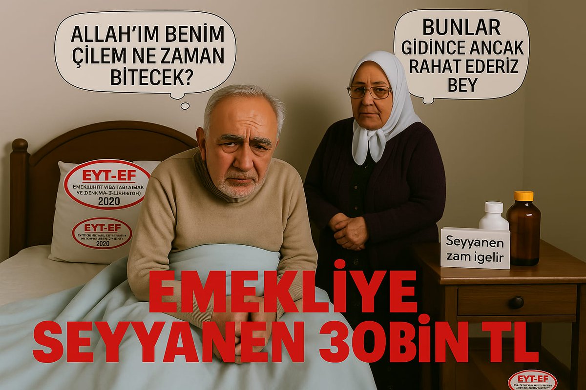 Ne Emeklinin 
Ne de EYT nin
Yüzünü güldürdünüz
Emekli yaşam savaşı veriyor.
EYT li borç batağında yüzüyor
Hem söz verdiniz
İnsanımızı borçlandırdınız.
Hem de yasayı eksik çıkarıp perişan ettiniz‼️
<a href="/RTErdogan/">Recep Tayyip Erdoğan</a> <a href="/dbdevletbahceli/">Devlet Bahçeli</a>
<a href="/Akparti/">AK Parti</a> <a href="/_cevdetyilmaz/">Cevdet Yılmaz</a>
#EytEfHAKiçinKadıköyde