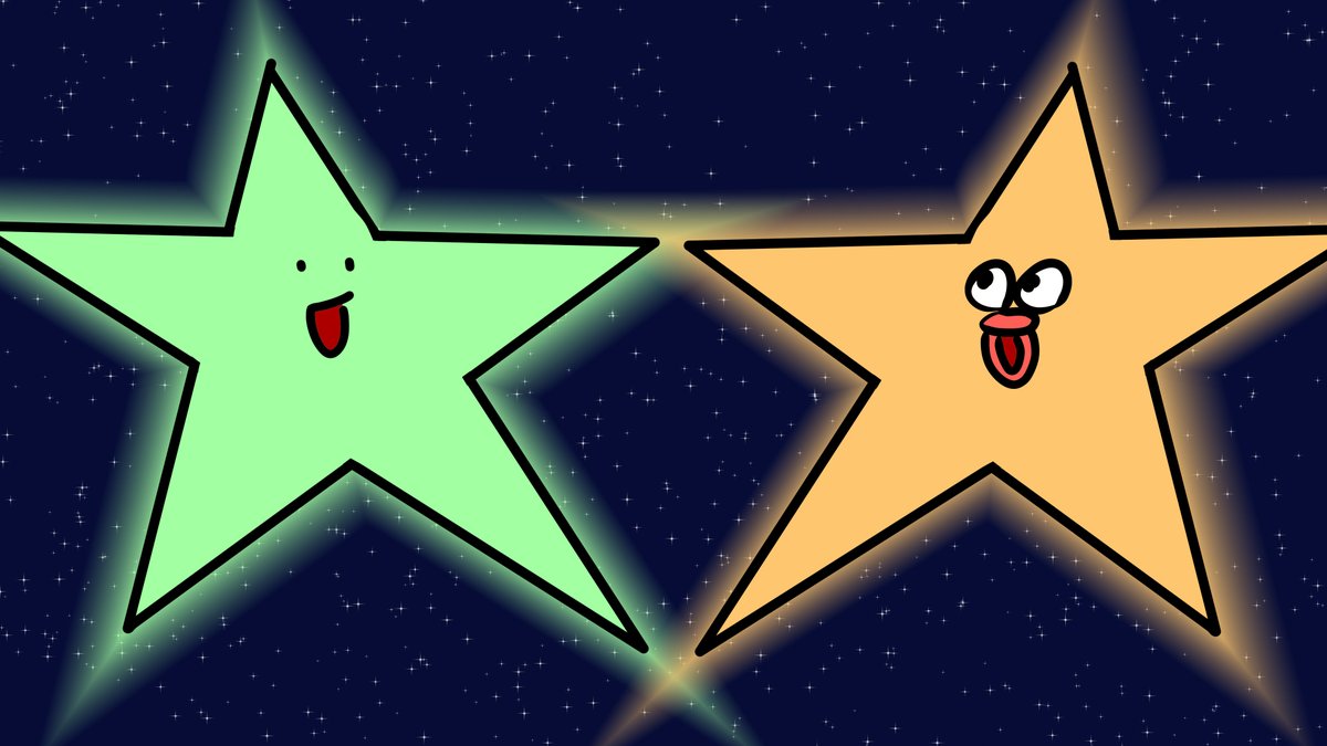 #のば描き
夜空に輝くよつろん星とクリーム星