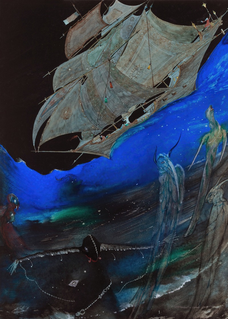 Manboodan's tweet image. تصویرسازی یکی از داستان‌های ادگار آلن پو

© Harry Clarke