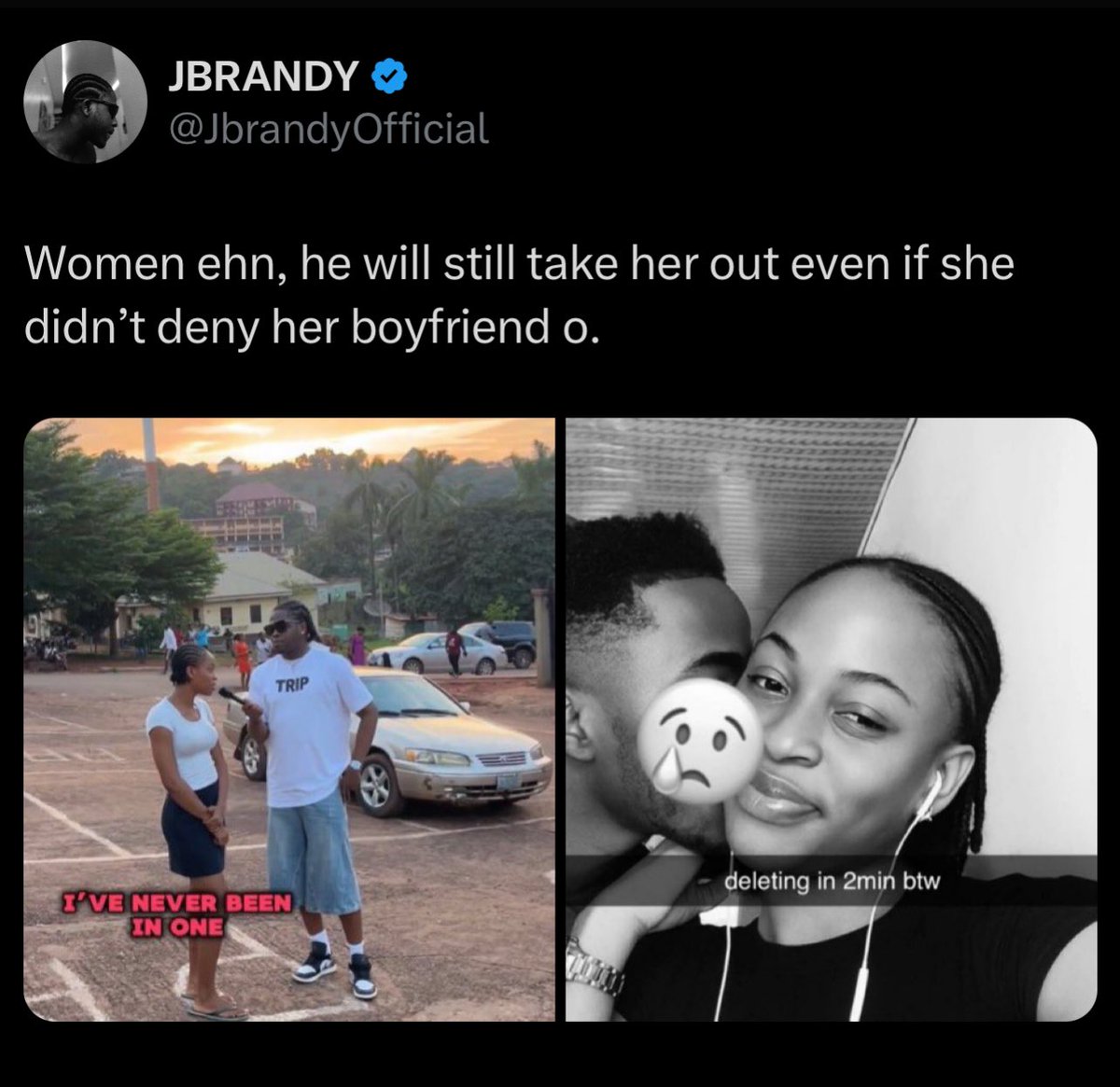 UnnGram's tweet photo. this information was quickly circulated by some X users
with the story going as far as Kenny sponsoring her education amongst other things
early this morning it was everywhere
"Girlfriend denies boyfriend because of Asherkine" https://t.co/vb5U5NYBI4