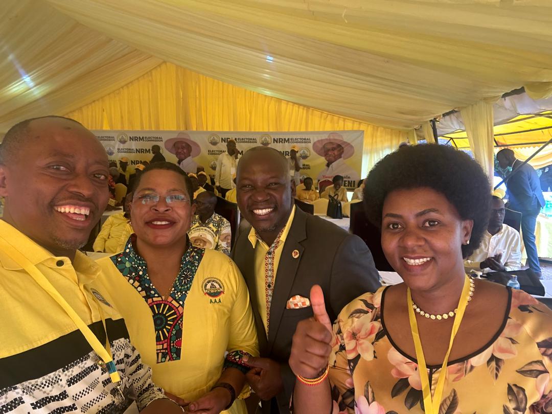 Hon Dr. Robert Mwesigwa Rukaari (@mwesigwa_r) on Twitter photo The Speaker of Parliament, Rt Hon <a href="/AnitahAmong/">Anita Annet Among</a>, <a href="/ssuubikiwanda/">Kiwanda Godfrey Ssuubi</a>, Hon Barbara Nekesa & I at the NRM Electoral Commission offices as H.E the President, <a href="/KagutaMuseveni/">Yoweri K Museveni</a>, picks his nomination forms for the positions of party Chairman and Presidential flagbearer. The Speaker of Parliament, Rt Hon <a href="/AnitahAmong/">Anita Annet Among</a>, <a href="/ssuubikiwanda/">Kiwanda Godfrey Ssuubi</a>, Hon Barbara Nekesa & I at the NRM Electoral Commission offices as H.E the President, <a href="/KagutaMuseveni/">Yoweri K Museveni</a>, picks his nomination forms for the positions of party Chairman and Presidential flagbearer.