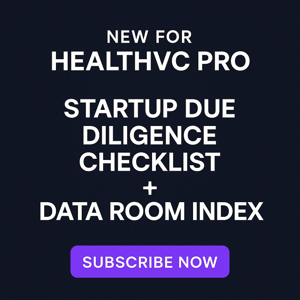 New for HealthVC Pro subscribers

Founders and emerging fund managers, this one’s for you.
We just dropped a complete Startup Due Diligence Checklist + Data Room Index inside HealthVC Pro.

✅ Built for VCs, but even better for founders who want to look sharp in front of