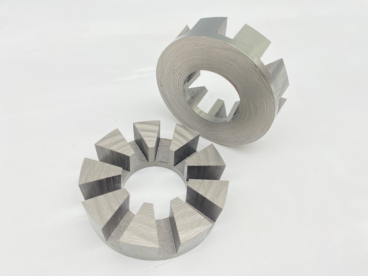 Beststatorcore's tweet image. According to the general production process of the Axial fulx motor stator, stamping and winding are carried out integrally. Each time one tooth is punched, the servo system drives the coil stock to move.#Axialfluxmotorstatorcore,best-statorrotor.com
