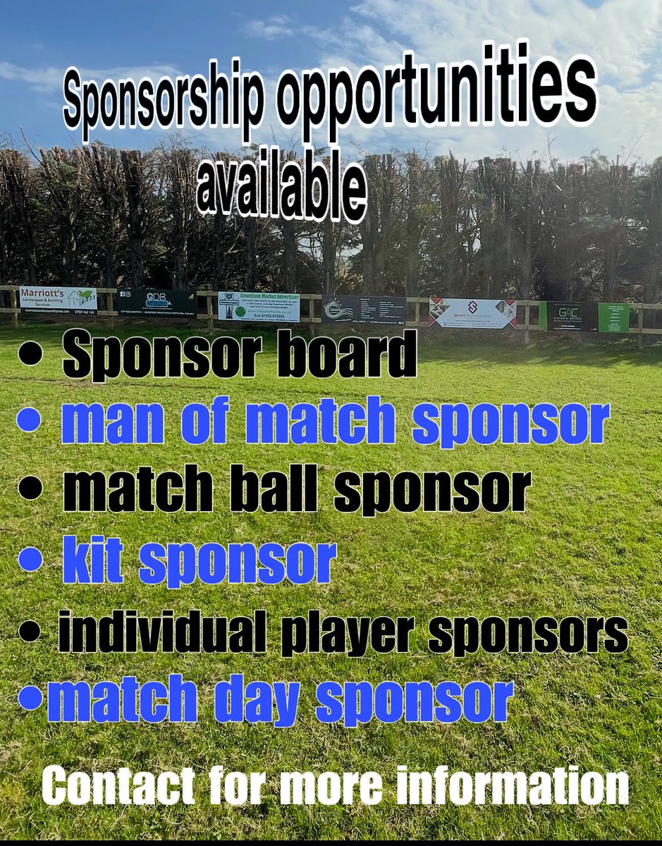 WSSFC1's tweet image. With the new season fast coming.
We have various different sponsorship opportunities available, all receiving weekly shoutouts on all of our socials
All of our current sponsors are a massive part of our success and we wouldn’t be where we are without them all.