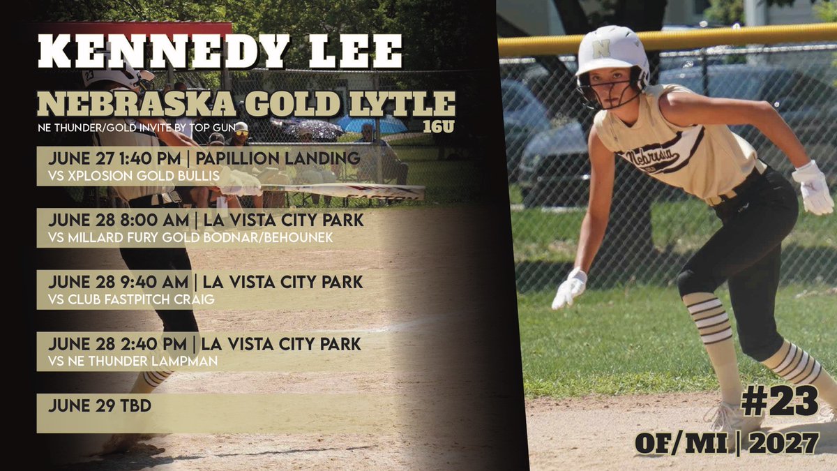 Kennedy Lee (@lee23rose) on Twitter photo Coaches we will be Omaha this weekend. Come check out a game. <a href="/KHSBearcatSB/">KHSBearcatSB🐾🐾</a> <a href="/NEGoldLytle/">Nebraska Gold -Lytle</a> <a href="/ReiverSoftball/">Reiver Softball</a> Coaches we will be Omaha this weekend. Come check out a game. <a href="/KHSBearcatSB/">KHSBearcatSB🐾🐾</a> <a href="/NEGoldLytle/">Nebraska Gold -Lytle</a> <a href="/ReiverSoftball/">Reiver Softball</a>
