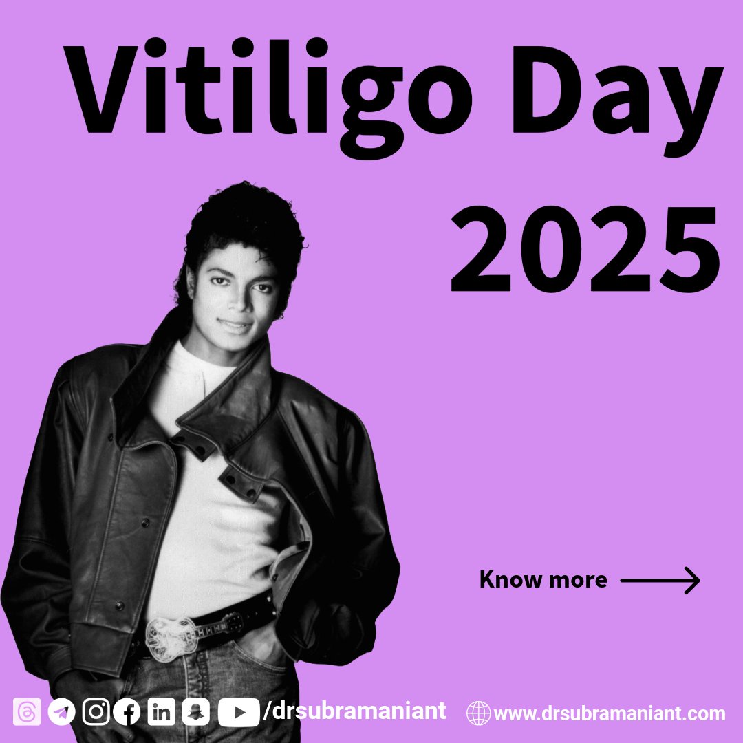 drsubramaniant's tweet image. Why is Michael Jackson’s death anniversary observed as World Vitiligo Day, you know?
 
Michael Jackson had vitiligo. 😷
But it was a secret to the whole world. 🤫

Open🧵
 #Vitiligo #MichealJackson #Leukoderma #Skin