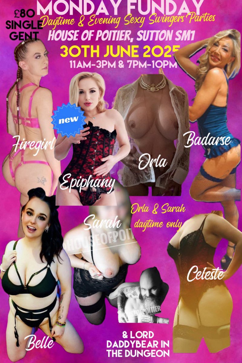 Mondays just got better <a href="/MondayFunParty/">Monday Funday Parties</a> <a href="/HouseOfPoitier/">HouseOfPoitier</a> 

This fun day 30th of June features
<a href="/Orla23_/">Orla23</a> <a href="/BangingBadArse/">BadArseDaisy</a> <a href="/BelleRReynolds/">𝓑𝓮𝓵𝓵𝓮 𝓡𝓮𝔂𝓷𝓸𝓵𝓭𝓼 💜</a> <a href="/sarahbadxo/">Sarah ❣️</a> <a href="/FrenchCelesteUk/">Céleste</a> 🎉

Mondays will be your fav day of the week!