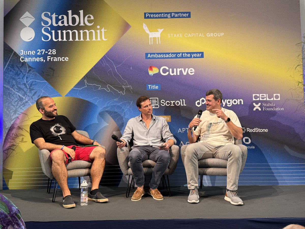 Right now <a href="/stable_summit/">Stable Summit 🦫</a>: <a href="/TheTakenUser/">Capitulation.eth 🦇🔊 🦞</a> <a href="/AragonProject/">Aragon.eth 🦅</a> <a href="/Jakob_GSR/">Jakob Palmstierna</a> <a href="/GSR_io/">GSR</a> <a href="/0xMarcB/">Marc, the Degen CEO of Polygon Labs (💜,⚔️, ※)</a> <a href="/0xPolygon/">Polygon</a>