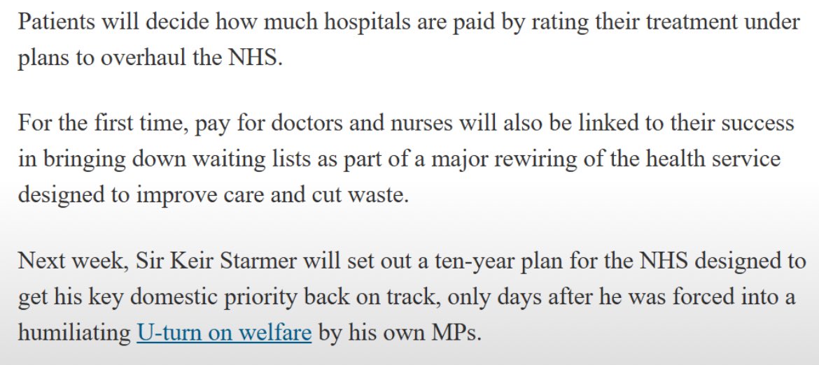 Spend decades reducing the ability of doctors to influence the way that hospitals run. 

Trashing efficiency in process. 

Then limit doctors pay based on something that has intentionally been taken from their control. 

<a href="/wesstreeting/">Wes Streeting</a> do you even know how anything works?