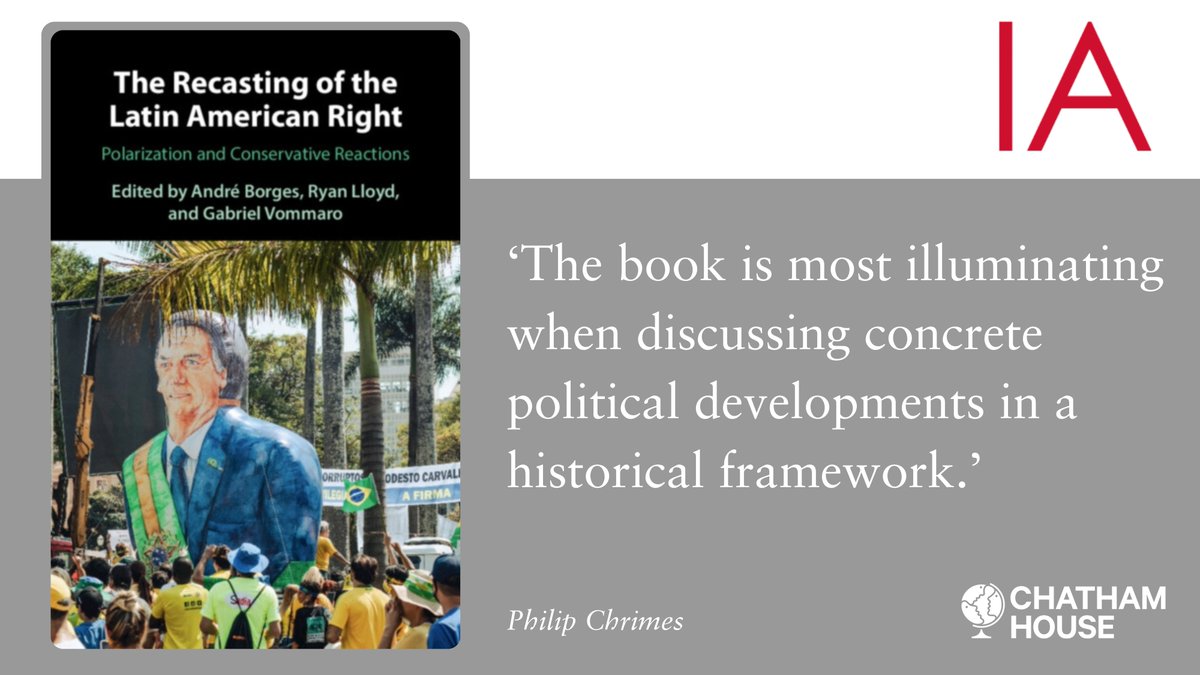 International Affairs (@iajournal_ch) on Twitter photo 📚 Book of the Week 📚
This week, we chose ‘The recasting of the Latin American right’ by <a href="/ABorgesUnB/">André Borges</a>, <a href="/Lloyder2323/">Ryan Lloyd</a> and Gabriel Vommaro —an excellent edited volume on the resilience and emergence of right-wing parties in the region.
Read our review here: 📚 Book of the Week 📚
This week, we chose ‘The recasting of the Latin American right’ by <a href="/ABorgesUnB/">André Borges</a>, <a href="/Lloyder2323/">Ryan Lloyd</a> and Gabriel Vommaro —an excellent edited volume on the resilience and emergence of right-wing parties in the region.
Read our review here: