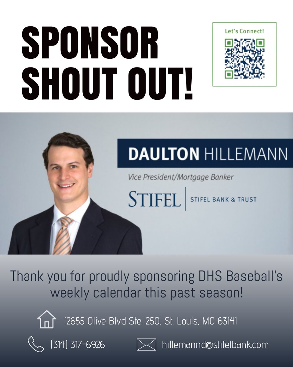 DuchesneBasebal's tweet photo. As we look back on an incredible season, we want to give a huge #thankyou to our amazing #sponsors! ๐ โพ
Your support played a vital role in our success and made a lasting impact on our team. From every player, coach, and fan - thank you for believing in #DHSBaseball. ๐ https://t.co/7m39Pt5a8e