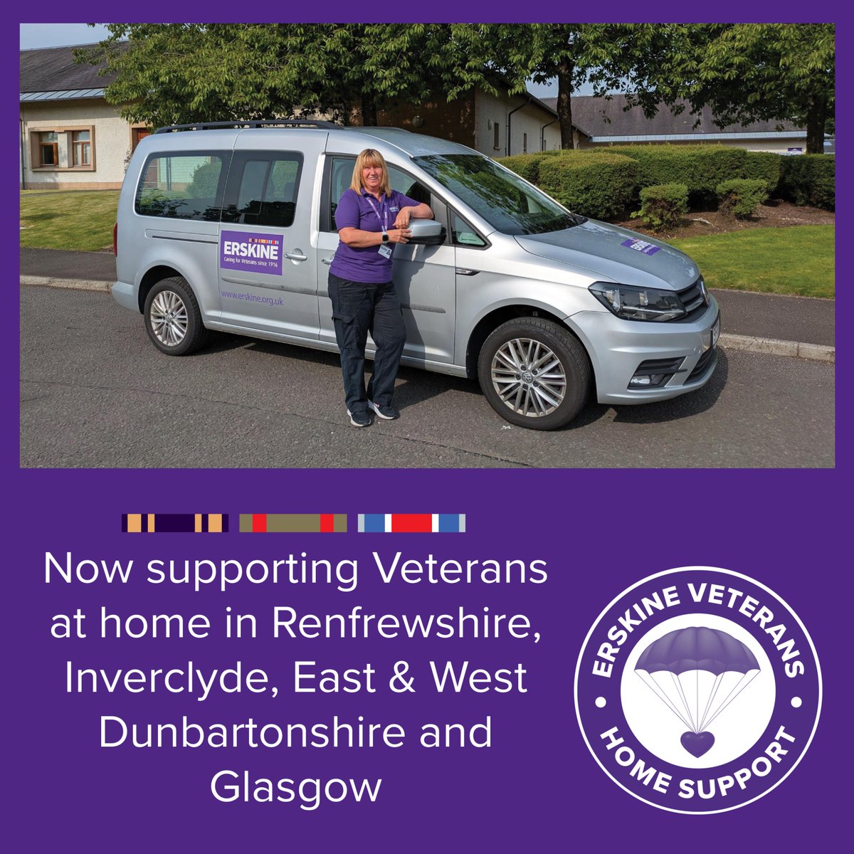 ErskineCharity's tweet image. This Armed Forces Day, we're proud to launch our latest initiative to help Veterans: Home Support 🏡

The programme offers Veterans regular support designed to improve their independence, well-being and social connection with no cost to the individual. bit.ly/3ZOQaG7