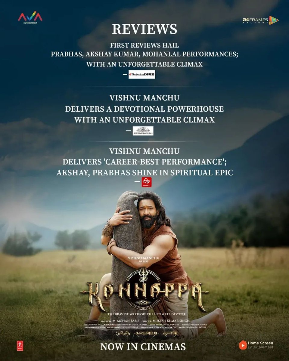 A mythological spectacle that strikes an emotional chord. #Kanappa impresses with powerful visuals, soul-stirring moments, and a story rooted in faith and transformation. Now playing at Novo Cinemas. Get tickets 🎟️ now on our website or Novo app.

#Movies #Cinema #AGreatTimeOut