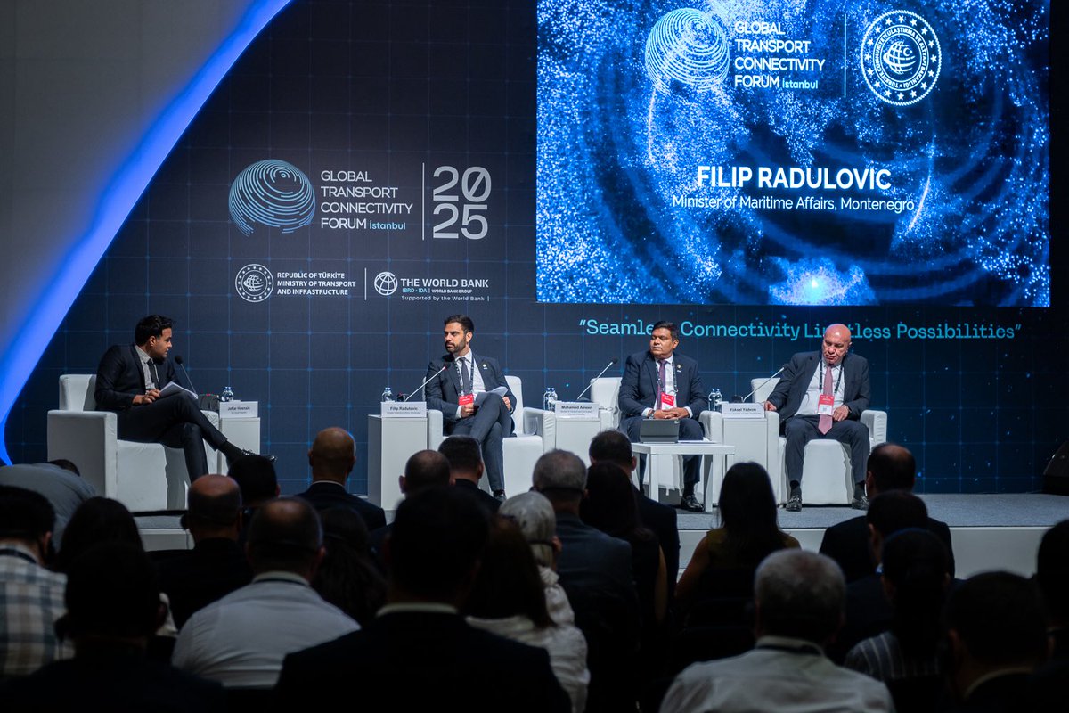 🚢 Inovacije imaju presudnu ulogu u unapređenju i transformaciji pomorske povezanosti, posebno za manje obalne države poput Crne Gore – poručio je ministar pomorstva <a href="/FilipRadulovic_/">Filip Radulovic</a>, učestvujući na prestižnom “Global Transport Connectivity Forum 2025“ u Istanbulu. 🌍🇲🇪🇹🇷