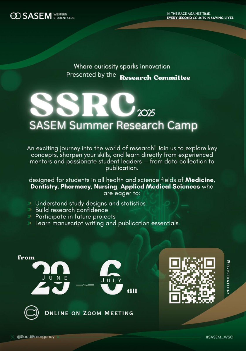 Join Us for an Exciting Research Adventure! ✨

Discover key concepts, enhance your skills, and learn from mentors and student leaders. #SASEM_WSC

Sign up now and seize the opportunity!💥
forms.gle/KTYCPdjQSTAdMj…