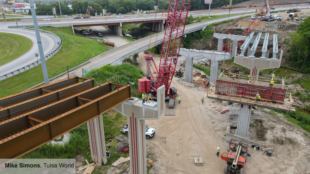 Almost kinda sad. It's like  making the leaning tower of Pisa not lean anymore - Traffic henge construction work continues  tulsaworld.com/news/local/art… #tulsa