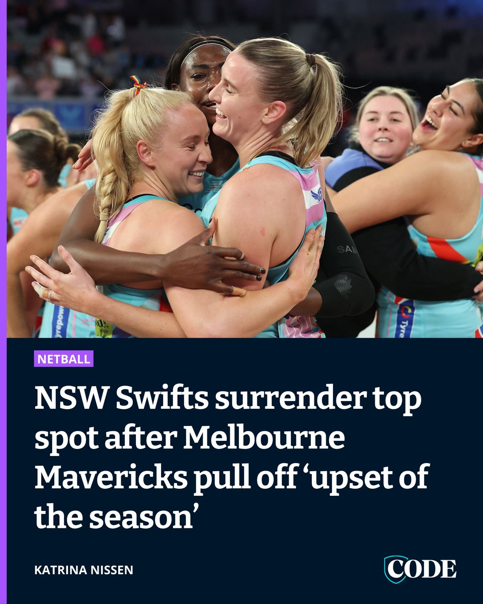 CODE Netball (@codenetball) on Twitter photo What a boilover and what a result for <a href="/MelbMavericks/">Melbourne Mavericks</a>!
SUPER NETBALL LATEST ▶️ bit.ly/44m69N9 What a boilover and what a result for <a href="/MelbMavericks/">Melbourne Mavericks</a>!
SUPER NETBALL LATEST ▶️ bit.ly/44m69N9