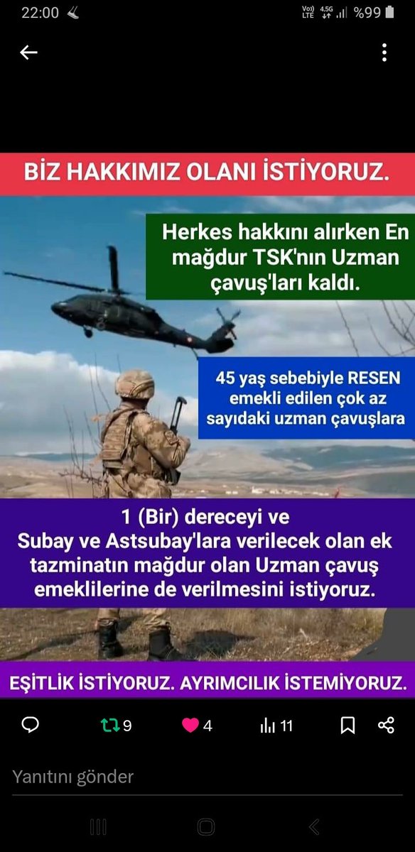 <a href="/ibrahim_0634/">İbrahim Akduman (1)</a> <a href="/slamGKSAL127401/">GÖKSAL İSLAM TEMUD İSTANBUL ŞUBE</a> <a href="/alitilkici38/">Ali Tilkici 🇹🇷</a> <a href="/TEMUD_2024/">TEMUD Türkiye Emekli Uzman Erbaşlar Derneği</a> <a href="/RTErdogan/">Recep Tayyip Erdoğan</a> <a href="/tcsavunma/">T.C. Millî Savunma Bakanlığı</a> <a href="/tcbestepe/">T.C. Cumhurbaşkanlığı</a> <a href="/TC_icisleri/">T.C. İçişleri Bakanlığı</a> <a href="/_cevdetyilmaz/">Cevdet Yılmaz</a> <a href="/TBMMGenelKurulu/">TBMM Genel Kurulu</a> <a href="/hulusiakarmedya/">Hulusi AKAR</a> <a href="/Akparti/">AK Parti</a> <a href="/nacibostanci/">M. Naci Bostancı</a> <a href="/akbasogluemin/">Av. M.Emin AKBAŞOĞLU 🇹🇷</a> <a href="/AliYerlikaya/">Ali Yerlikaya</a> <a href="/UlviYonter/">Dr.İzzet Ulvi YÖNTER</a> <a href="/dbdevletbahceli/">Devlet Bahçeli</a> <a href="/mustafaelitas/">Mustafa Elitaş</a> <a href="/erkanakcay45/">Erkan Akçay</a> <a href="/dijital/">Dijital</a> <a href="/Haber24Turkiye/">HABER24</a> <a href="/ErcanSeki/">ERCAN SEKİ</a> <a href="/AACanli/">AA Canlı</a> <a href="/ihacomtr/">İhlas Haber Ajansı</a> <a href="/dhainternet/">Demirören Haber Ajansı</a> <a href="/ahaber/">A Haber</a> <a href="/trthaber/">TRT HABER</a> <a href="/Pes24com/">PES24ᅠᅠᅠᅠᅠᅠᅠᅠᅠᅠᅠᅠᅠᅠᅠᅠᅠᅠᅠᅠᅠᅠᅠᅠᅠᅠᅠᅠᅠᅠᅠᅠᅠᅠᅠᅠᅠᅠᅠᅠᅠᅠᅠ</a> <a href="/atvcomtr/">atv</a> <a href="/ntv/">NTV</a> <a href="/startv/">STAR TV</a> <a href="/Kamubiz_com/">Kamubiz.com WhatsApp: 0534 412 78 55</a> <a href="/tgrthabertv/">TGRT HABER</a> <a href="/kamudanhaber/">Kamudanhaber🇹🇷</a> <a href="/memurlarnet/">MemurlarNet</a> <a href="/internethaber/">internethaber.com</a> <a href="/memetsimsek/">Mehmet Simsek</a> <a href="/HMBakanligi/">T.C. Hazine ve Maliye Bakanlığı</a> Düşük maaş derecelerinde zorla emekliliğe sevk edilerek
Geçim sıkıntısı yaşatılan
Emekli #UzmanÇavuş'lara verilen tazminat sözünün bir an önce <a href="/HMBakanligi/">T.C. Hazine ve Maliye Bakanlığı</a>'mız Sayın <a href="/memetsimsek/">Mehmet Simsek</a> tarafından onaylanmasını bekliyoruz
<a href="/RTErdogan/">Recep Tayyip Erdoğan</a>
<a href="/dbdevletbahceli/">Devlet Bahçeli</a>
#EmekliMemur 
#MemurEmeklisineAdalet