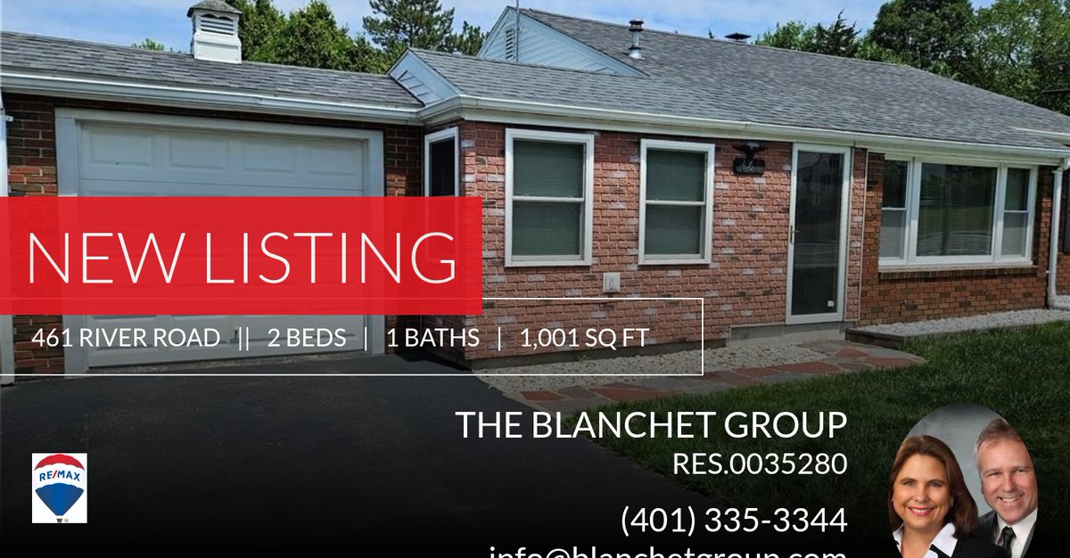 BlanchetGroup's tweet photo. 📍 New Listing 📍 Take a look at this fantastic new property that just hit the market located at 461 River Road in Lincoln. Reach out here or at (401) 335-3344 for more information

The Blanchet Group
RE/MAX Town &amp; Country
2081 Dia... https://t.co/QiFn8fA20M https://t.co/EPeOZITJTl