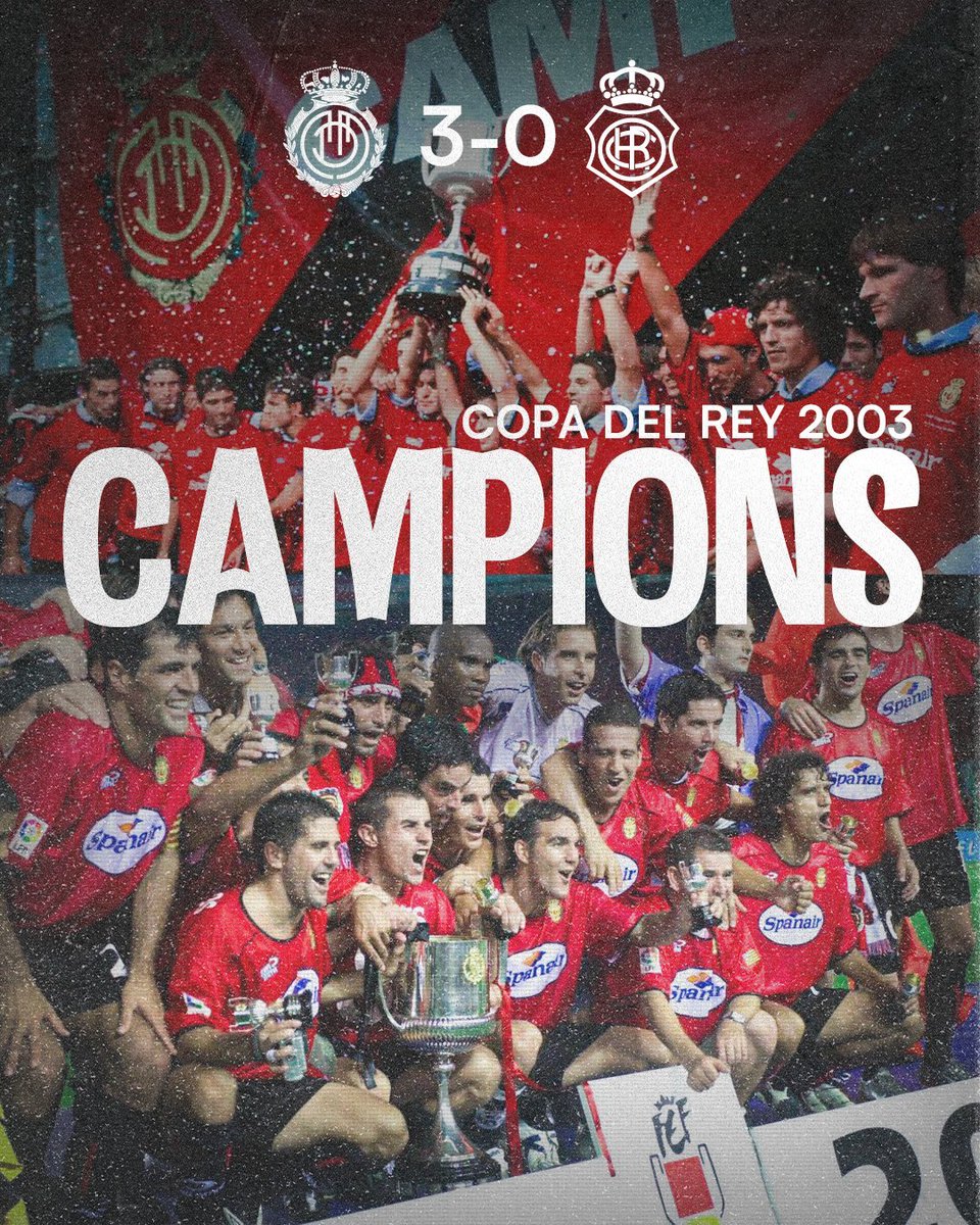 RCDMallorcaArab's tweet photo. ذكرى وأحلى ذكرى 🥹

في مثل هذا اليوم من عام 2003 حققنا بطولة كأس ملك إسبانيا 🏆❤️🖤

#مايوركا 👹 https://t.co/eAilhWTB4V