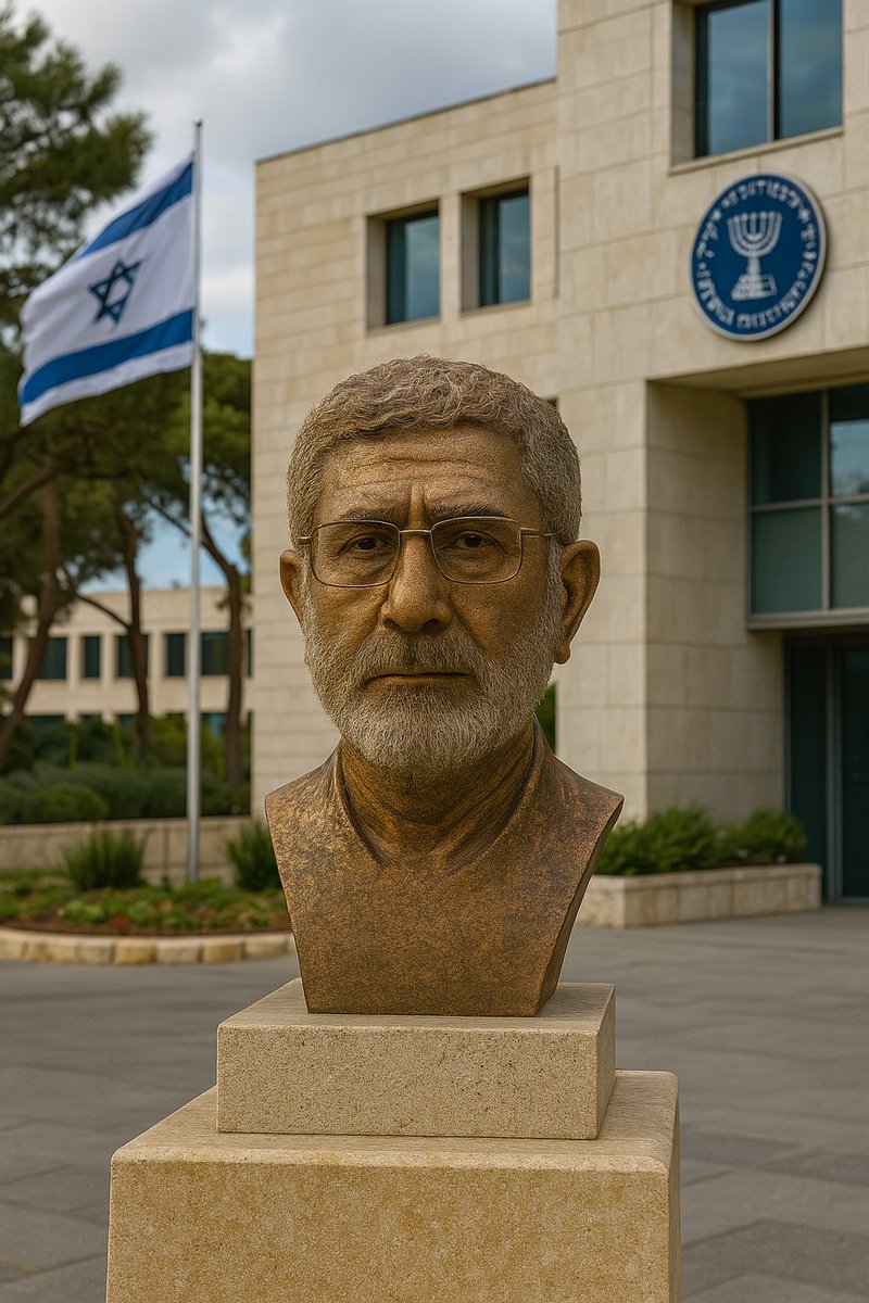 BREAKING: A bust of Israel's top spy in Iran, <a href="/Esmail_Qaani_ir/">Esmail Qaani</a>, was just erected at Mossad headquarters. All of Israel salutes you, general!