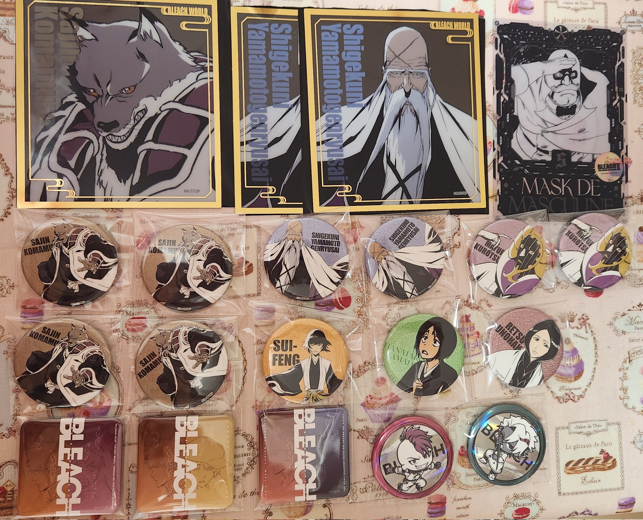 BLEACH WORLD グリッター缶バッジ　クリアミニ色紙　朽木白哉 日本限定 BLEACH WORLD グリッター缶バッジ クリアミニ色紙 朽木