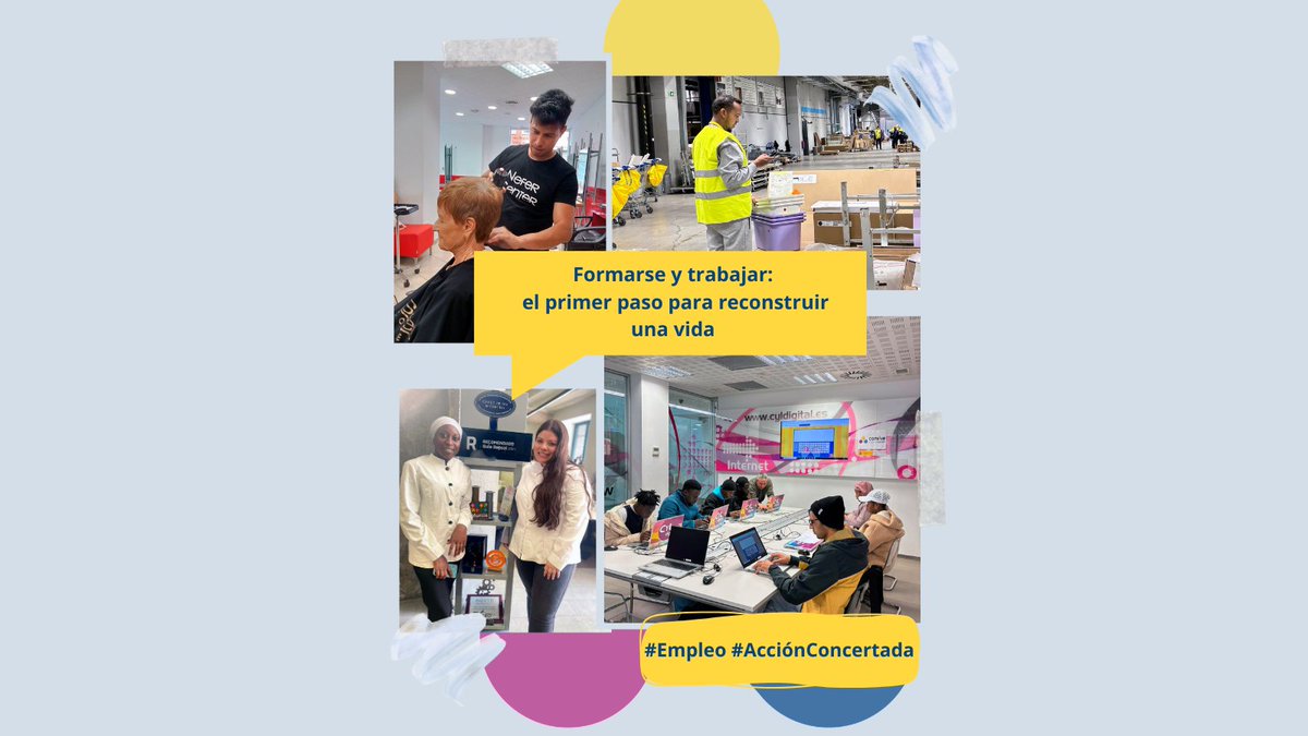 Formarse, buscar empleo, empezar de nuevo.
En #Empleo  #AccionConcertada acompañamos a personas refugiadas en su camino hacia la autonomía 💼🛠️
Con talleres, formación y apoyo real para acceder al mercado laboral.
#FSE <a href="/inclusiongob/">Ministerio Inclusión Seguridad Social Migraciones</a>
#comunidadconvive