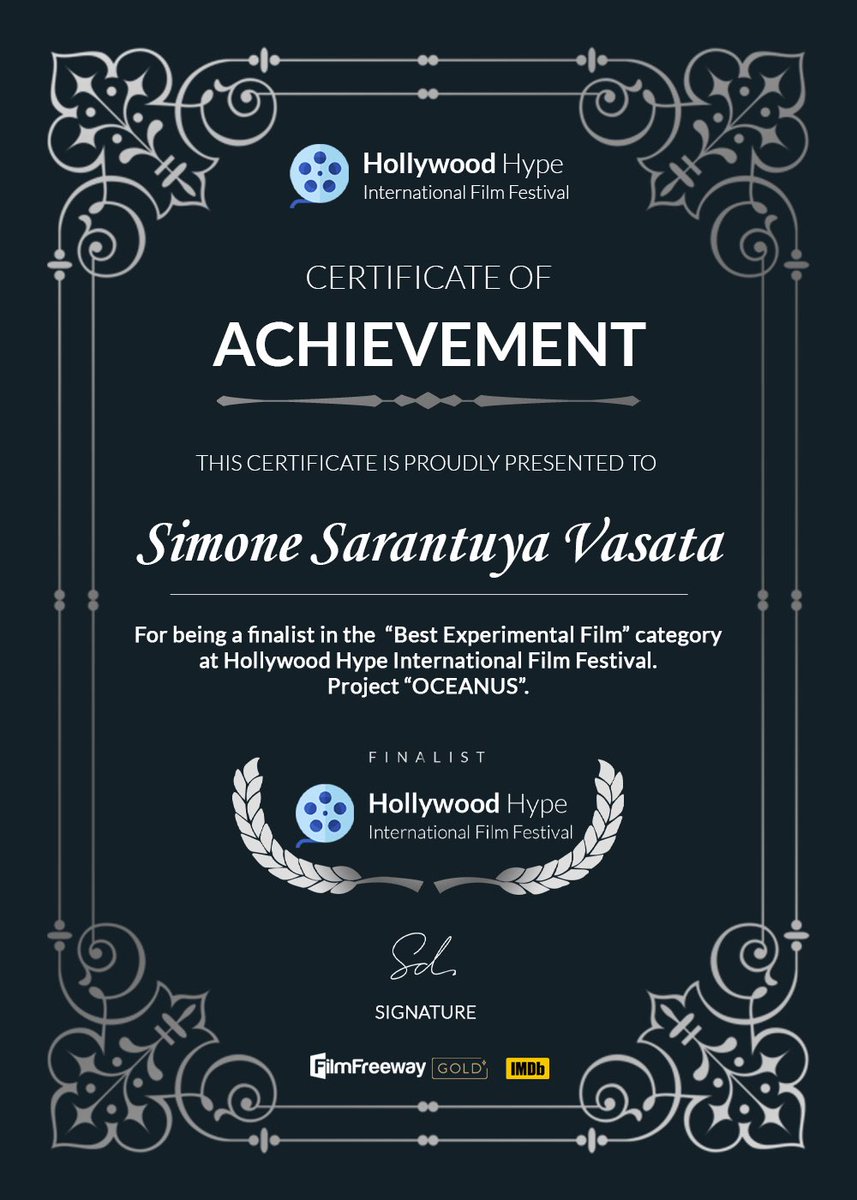 SimoneSarantuya Ⓥ 🇺🇸 🇩🇪 (@sarantuyasimone) on Twitter photo Annnnd ➡️
OCEANUS is a finalist at HollywoodHypeInternationalFilmFestival ‼️
Thank you so much ‼️🎉🎉🎉🎉
<a href="/hhype_iff/">Hollywood Hype International Film Festival</a> Annnnd ➡️
OCEANUS is a finalist at HollywoodHypeInternationalFilmFestival ‼️
Thank you so much ‼️🎉🎉🎉🎉
<a href="/hhype_iff/">Hollywood Hype International Film Festival</a>