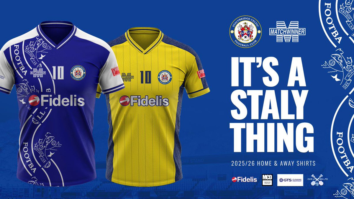 Stalybridge Celtic (@stalycelticfc) on Twitter photo Introducing our 25/26 Matchwinner home and away shirts in partnership with Fidelis! 👕
Available online from next week.
<a href="/FidelisFEA/">Fidelis Engineering Associates</a> | <a href="/MatchwinnerUK/">Matchwinner</a> Introducing our 25/26 Matchwinner home and away shirts in partnership with Fidelis! 👕
Available online from next week.
<a href="/FidelisFEA/">Fidelis Engineering Associates</a> | <a href="/MatchwinnerUK/">Matchwinner</a>