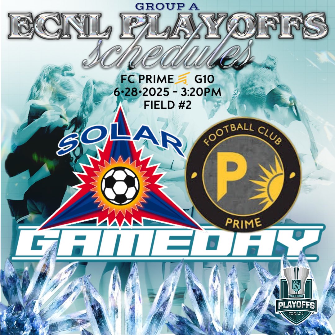 Game 2 ‼️
FC PRIME ECNL G10
6•28•2025 - 3:20PM
FIELD #2 #ECNLPlayoffs