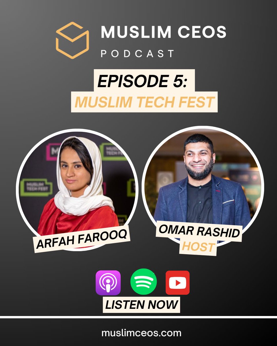 Muslim CEOs Collective (@muslimceos) on Twitter photo Last week <a href="/muslimtechfest/">Muslim Tech Fest</a> 2025 took place in London
Ahead of the event Co-Founder <a href="/Arf_22/">Arfah 🇵🇸</a> discussed the event and her journey leading up to founding MTF with host <a href="/omarrashidhr/">Omar Rashid</a>
Watch on YouTube: youtube.com/watch?v=4oVoD3…
#muslimceos Last week <a href="/muslimtechfest/">Muslim Tech Fest</a> 2025 took place in London
Ahead of the event Co-Founder <a href="/Arf_22/">Arfah 🇵🇸</a> discussed the event and her journey leading up to founding MTF with host <a href="/omarrashidhr/">Omar Rashid</a>
Watch on YouTube: youtube.com/watch?v=4oVoD3…
#muslimceos
